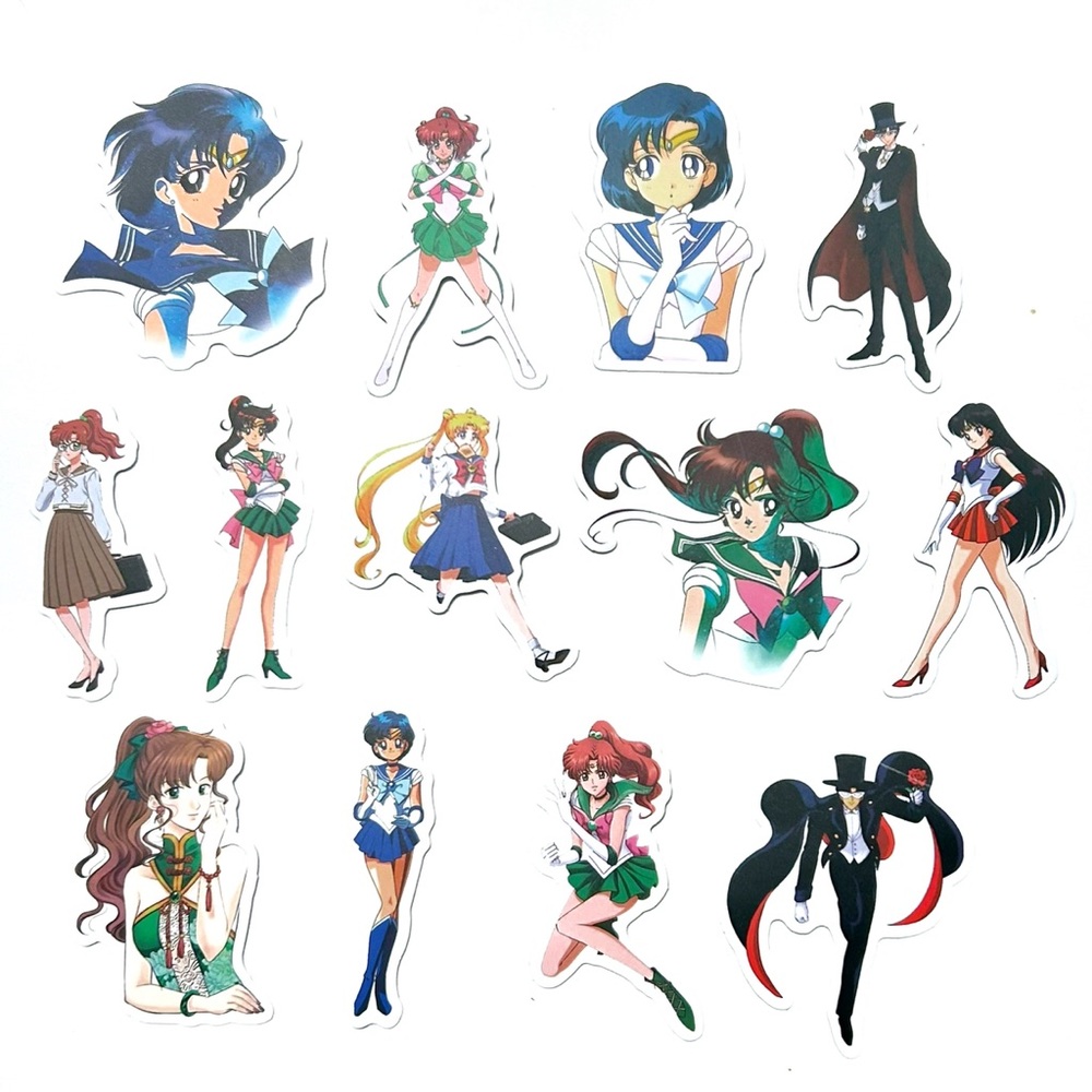 Sailor Moon Large Decal Stickers Device Mars Mercury Jupiter Tuxedo Mask Anime